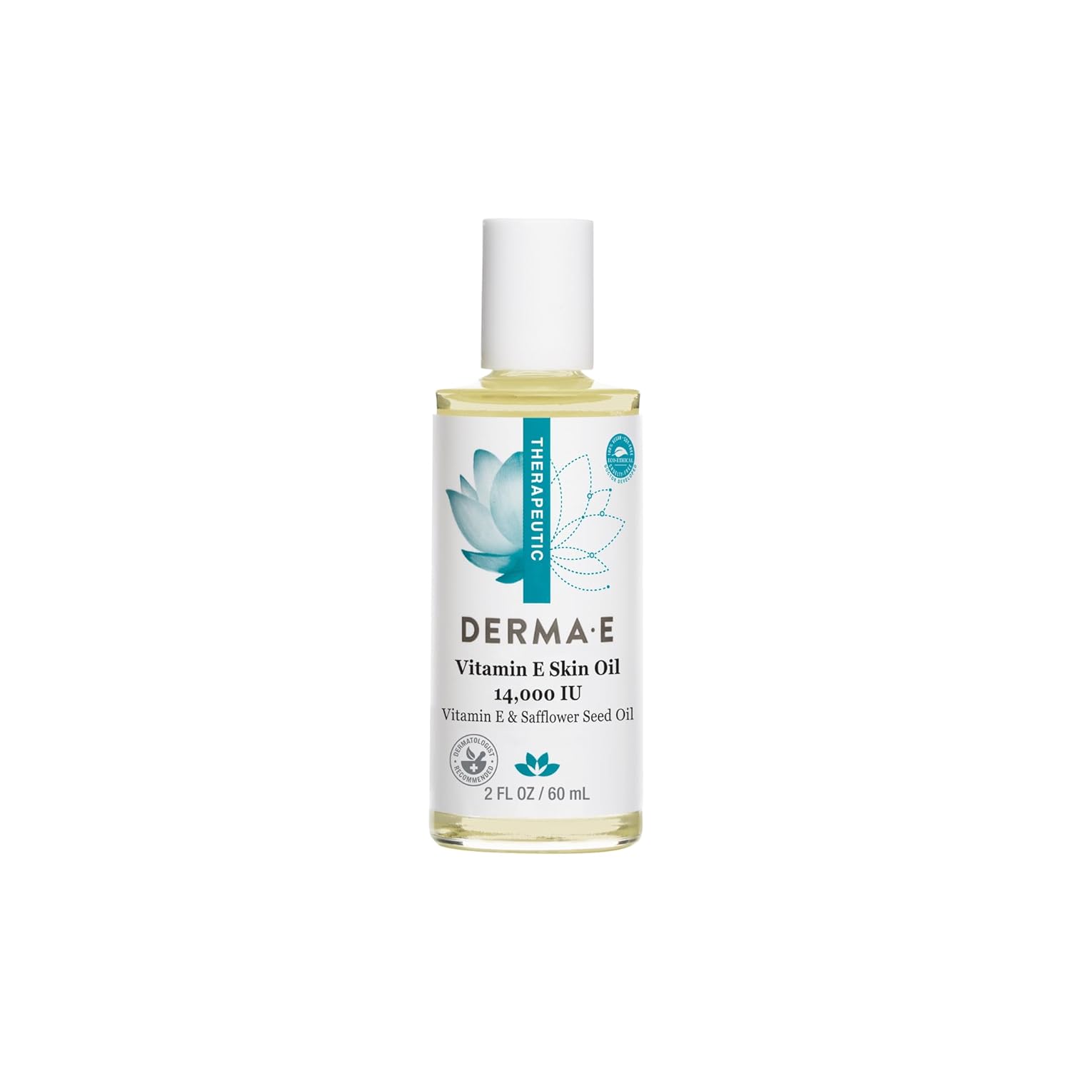 Derma E Vitamin E Skin Oil - 14,000 IU Safflower Face Oil – Hypoallergenic, Fragrance Free Facial Skin Care - Nourishes and Conditions, 2 fl oz