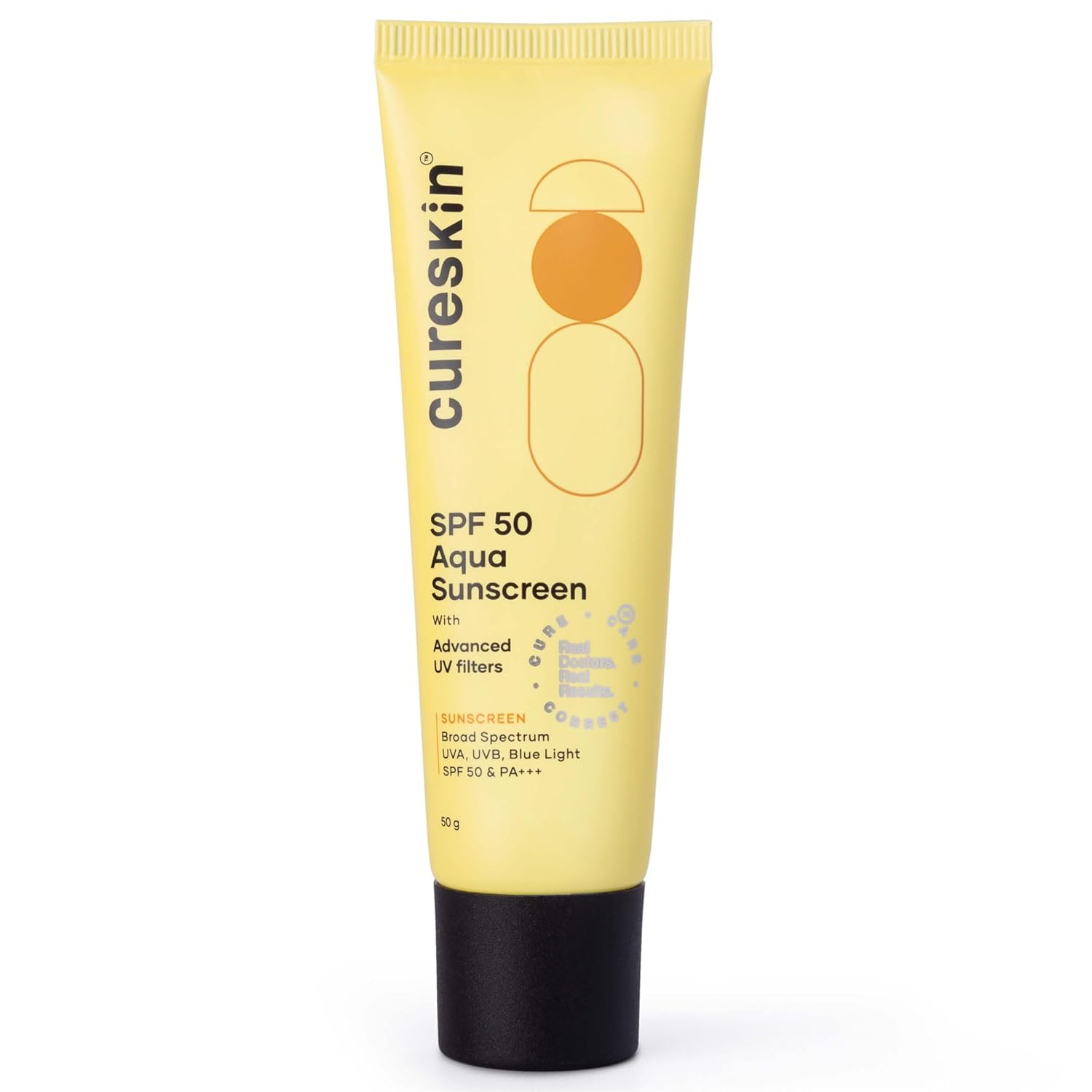 Cureskin SPF 50 Aqua Sunscreen with Advanced UV Filters | Broad Spectrum Sun, UVA, UVB, Blue Light Protection, SPF 50 & PA+++, 1.76 Ounce (Pack of 1)