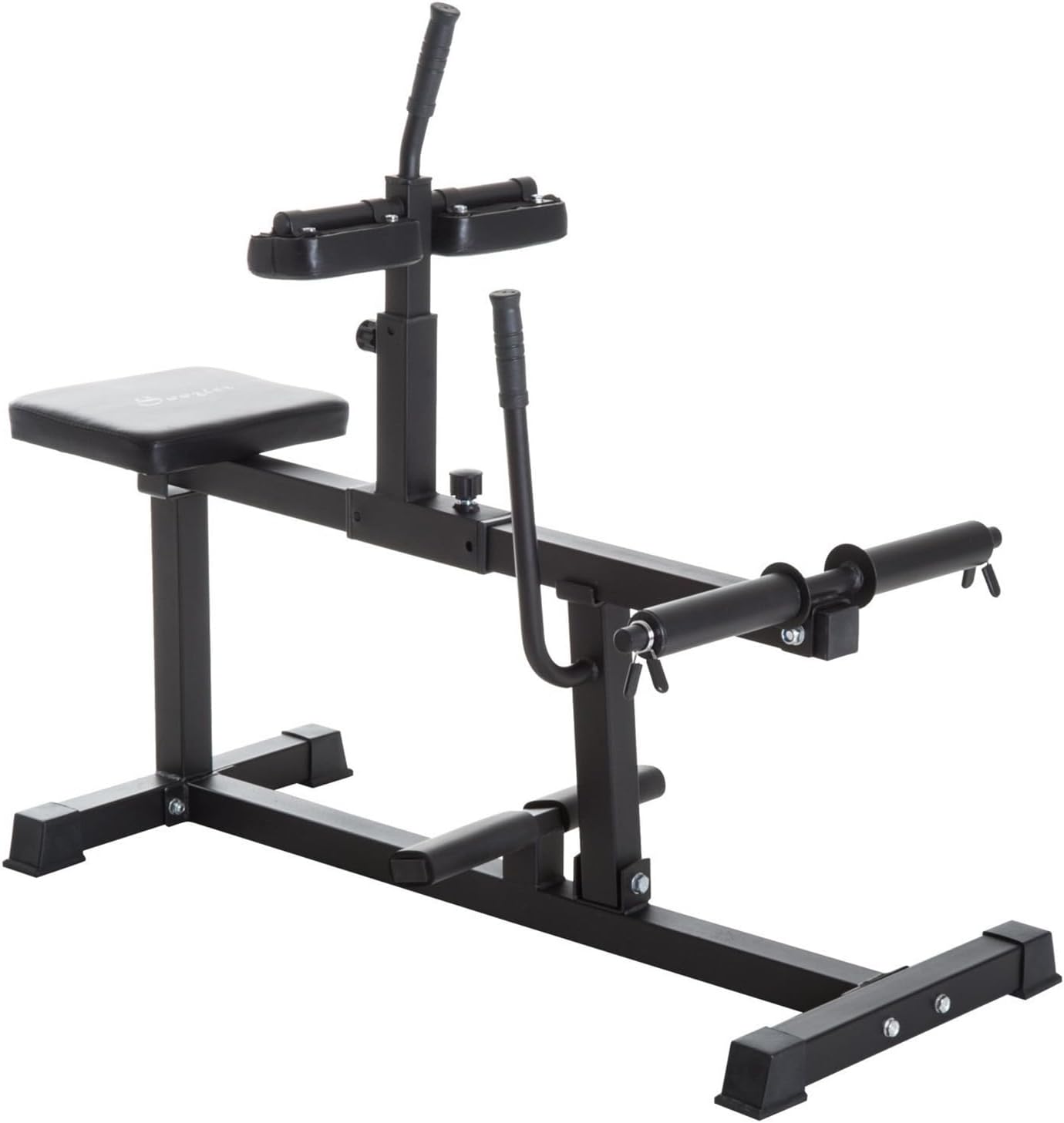 JSQ Black Alloy Steel Calf Raise Machine, Leg Machine, 440lbs Max Weight, Fixed Handles, Weight Plates