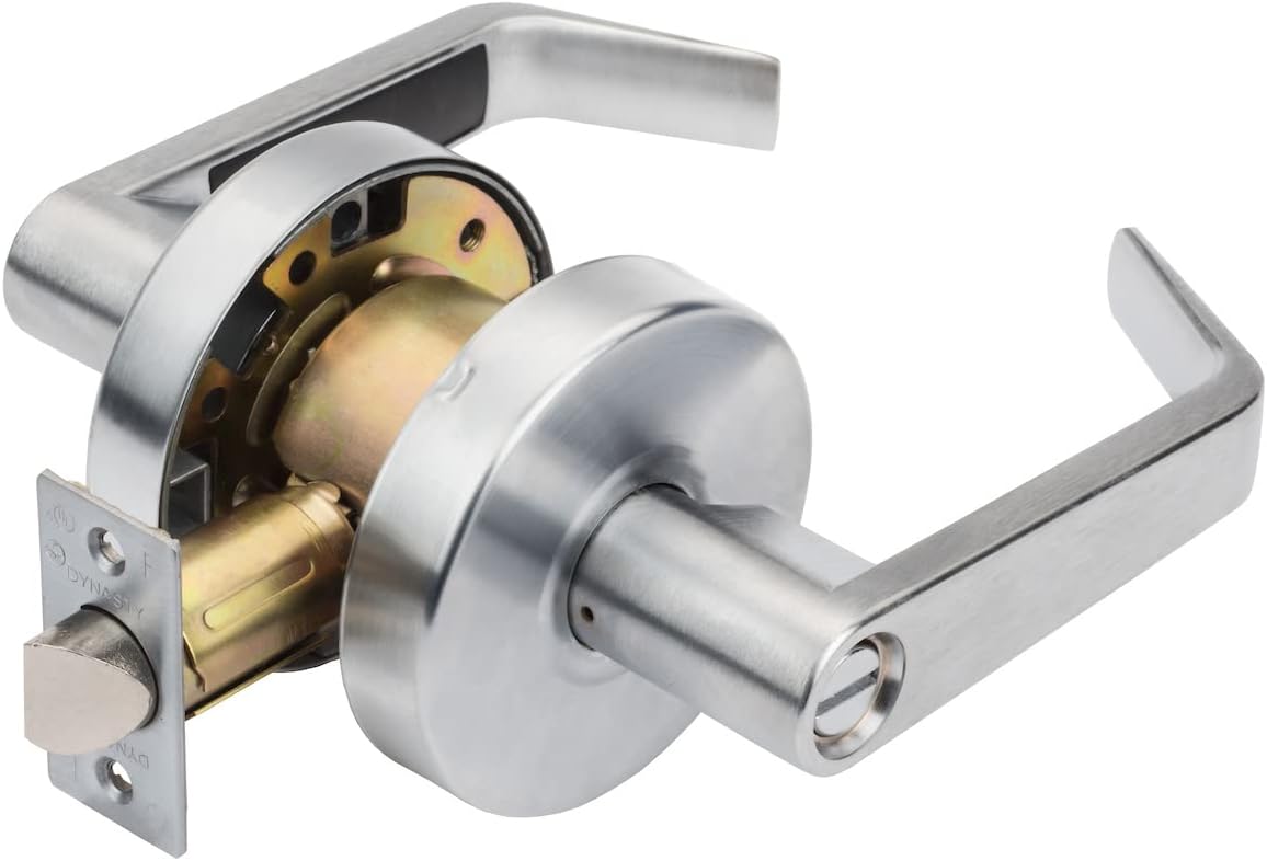 Dynasty Augusta Passage Lever Set, ADA, Grade 2, Satin Chrome | ADA Compliant Passage Door Lever Lockset For Hallway Or Closet Use, Non-Locking, Grade 2 Heavy Duty Construction