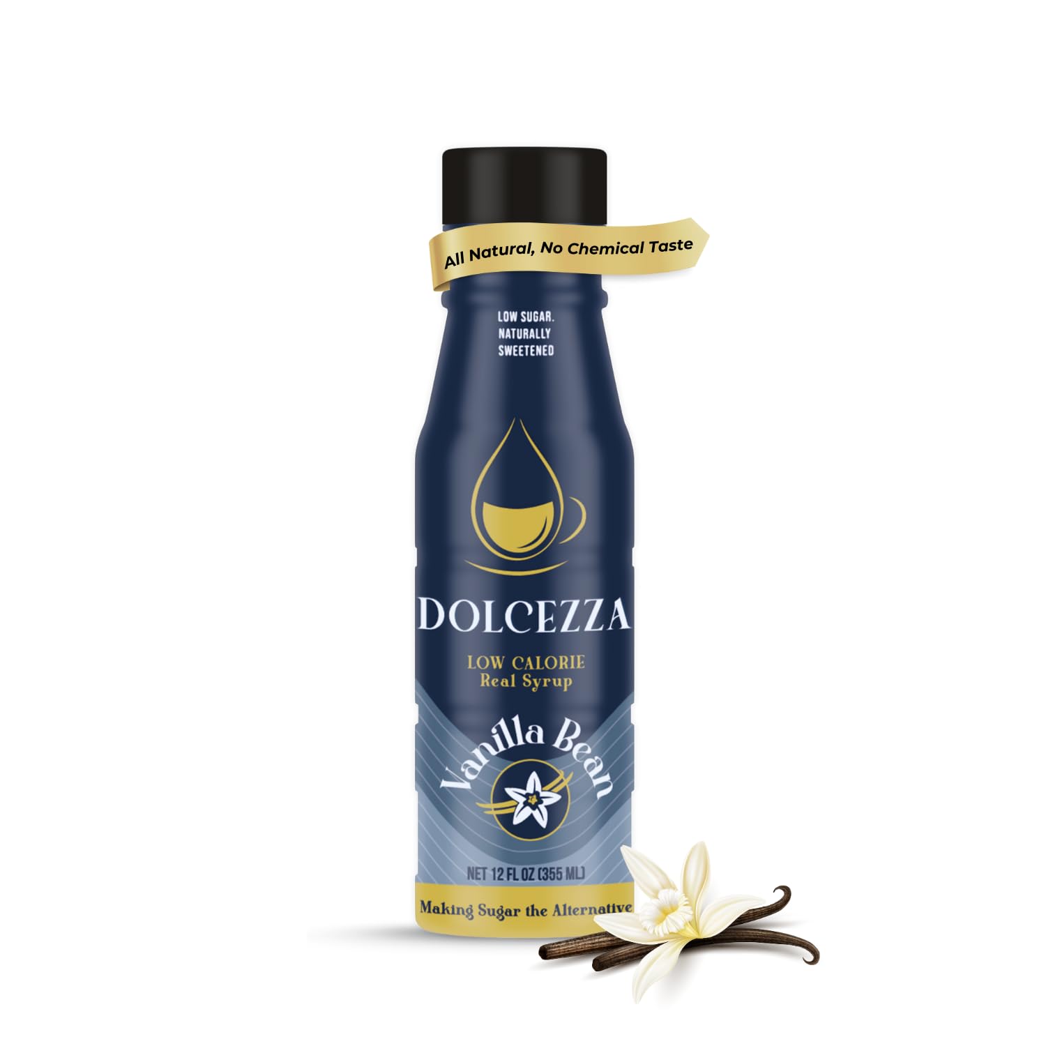 Dolcezza Vanilla Allulose Syrup, All Natural Low Sugar Sweetener for Coffee, Mixed Drinks and Baking. Keto Friendly, Monkfruit Blend, No Artificial Sweeteners, No Stevia Aftertaste. – 12 oz (12 fl oz, Vanilla)