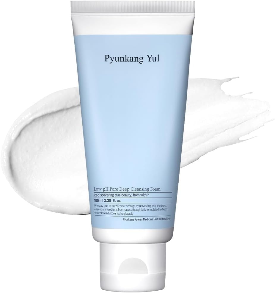 Pyunkang Yul PKY Low pH Pore Deep Cleansing Foam – Korean Face Cleanser with Diatomite, Tea Tree & Centella, Soothes & Deeply Cleanses, Gentle Makeup Remover [100ml / 3.4 Fl. Oz]