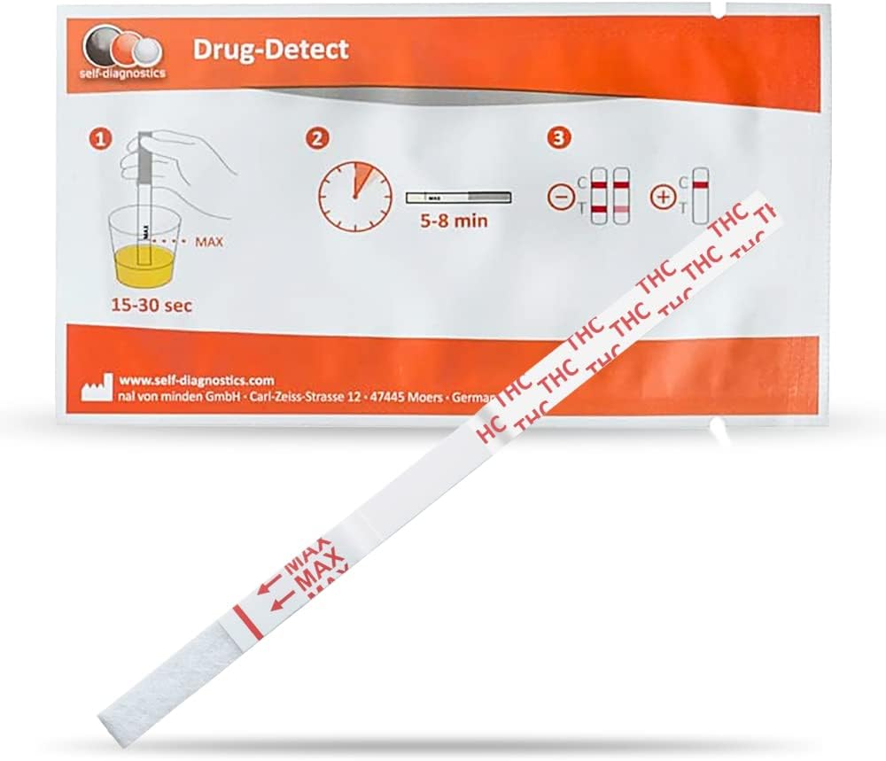 self-diagnostics Cannabis Rapid Drug Test - THC - Marijuana - Weed - Cut-Off: 50 ng/ml - 10 Test Strips - Urine Drug Testing Kits - Home Drug Test - THC Test - Results in 5 Minutes