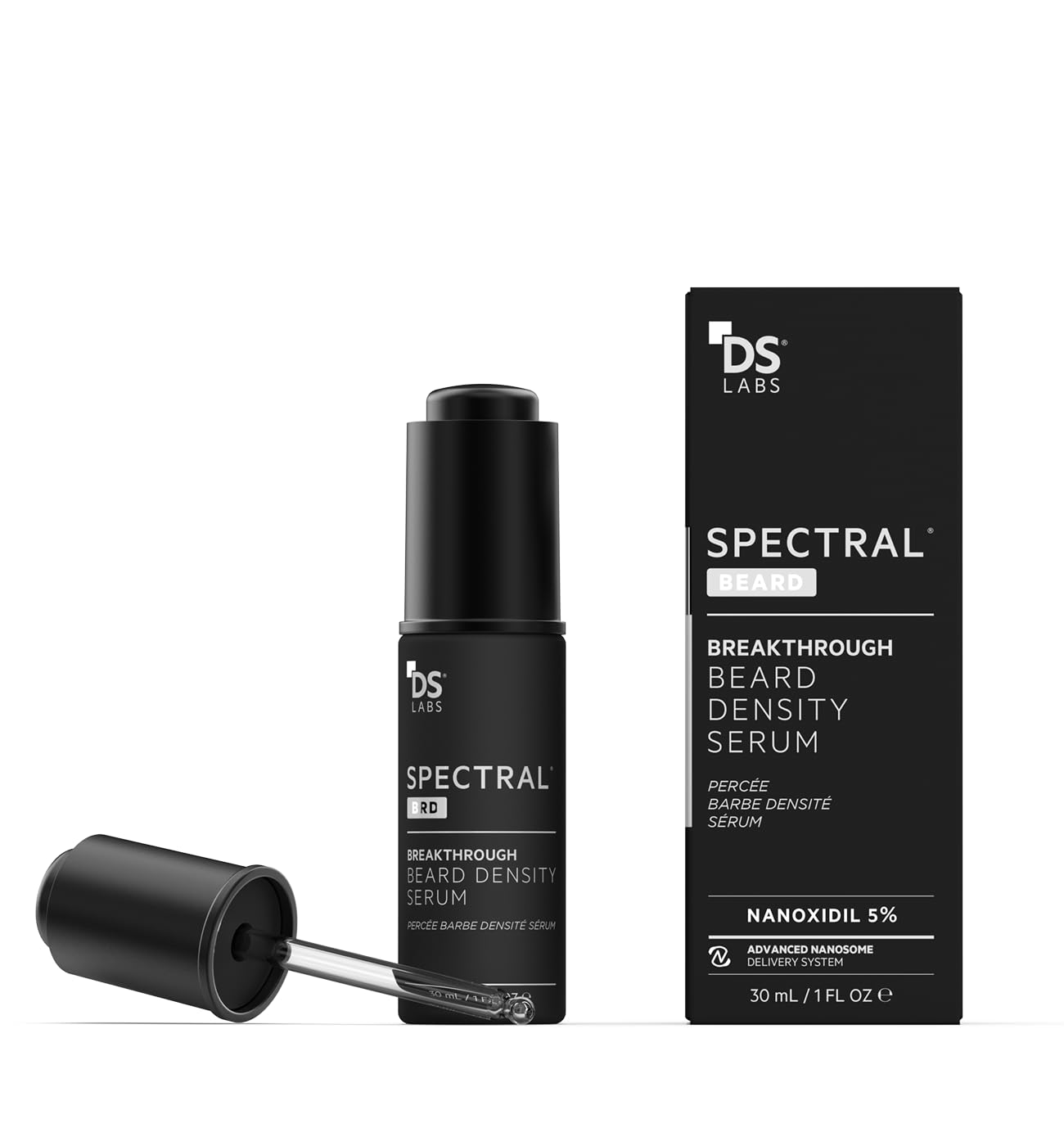 ds labs Spectral.BRD Beard Growth Serum for Men - Supports Thicker, Fuller-Looking Facial Hair, With Nanoxidil, Biotin, Niacinamide, Castor Oil & Hyaluronic Acid, Paraben-Free, 60mL