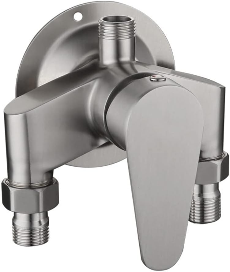 SUS 304 Stainless Steel Exposed Shower Faucet with Control Valve Switch Tap for Cold and Hot Water, Wall Mount Bathroom Shower Mixer