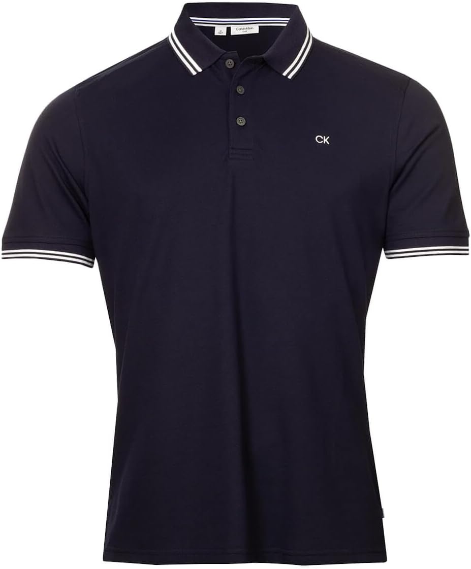Calvin Klein Mens 2025 Campus Tipped Lightweight Golf Polo Shirt