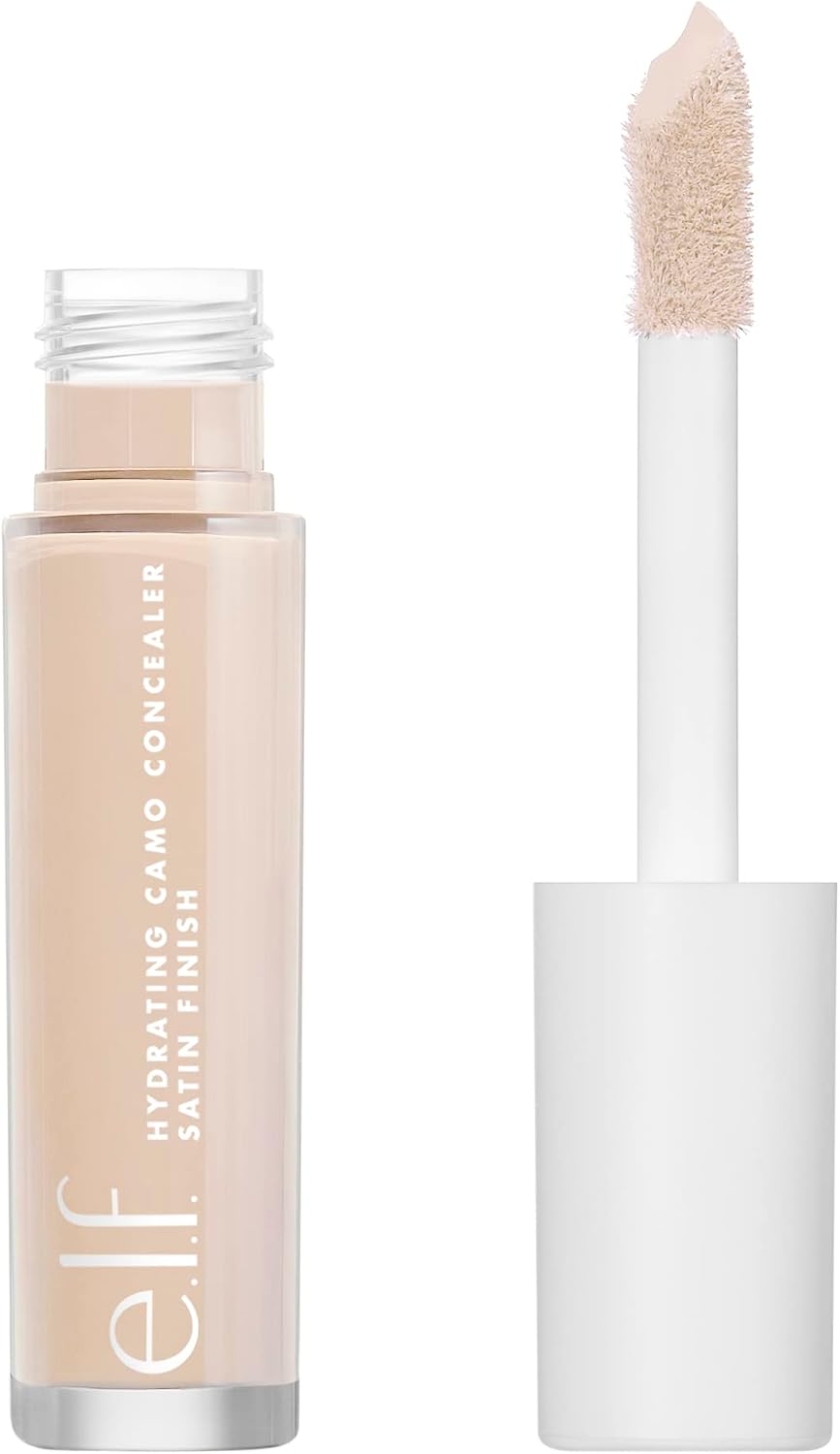 e.l.f. Hydrating Camo Concealer, Satin Finish, Conceals, Corrects & Highlights, Fair Beige, 0.203 Fl Oz (6mL)