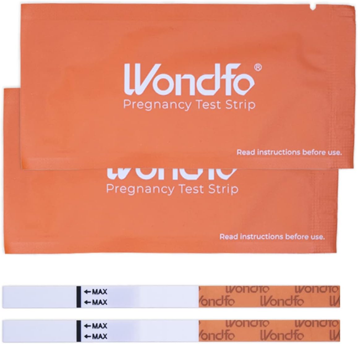 Wondfo Pregnancy Test Strip - Individually Wrapped HCG Strips - Highly Sensitive Home Detection Pregnancy Test Kit - Clear HCG Test Results - 20 Count