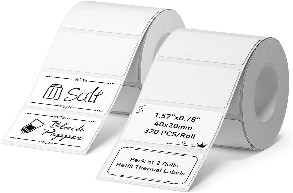 NIIMBOT 2 Rolls of Thermal Labels for B1/B2/B21/B31/B3S/K3/Pro, 40x20mm