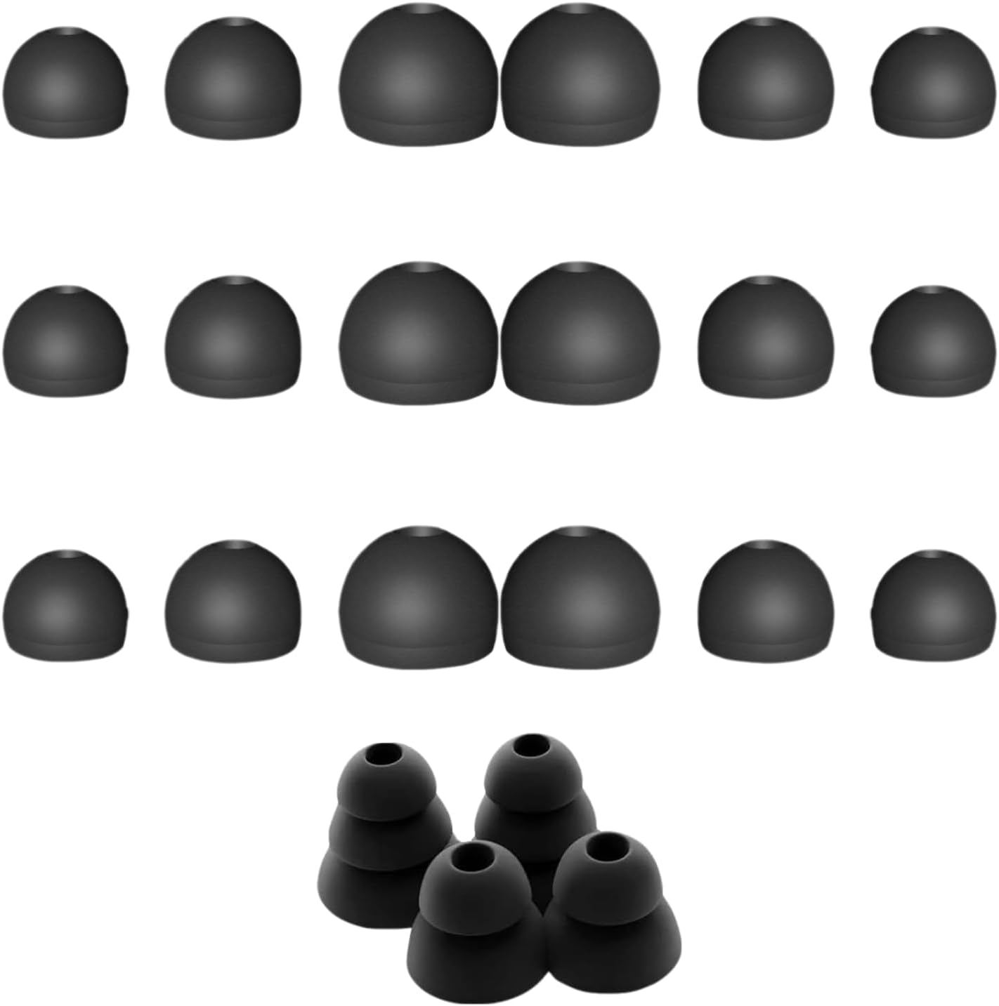 XIELBIS 11 Pairs Silicone Earbud Tips Set,Replacement Earbud Tips, Silicone EarBuds Ear Tips for Earphones - Small, Medium, Large Sizes Included