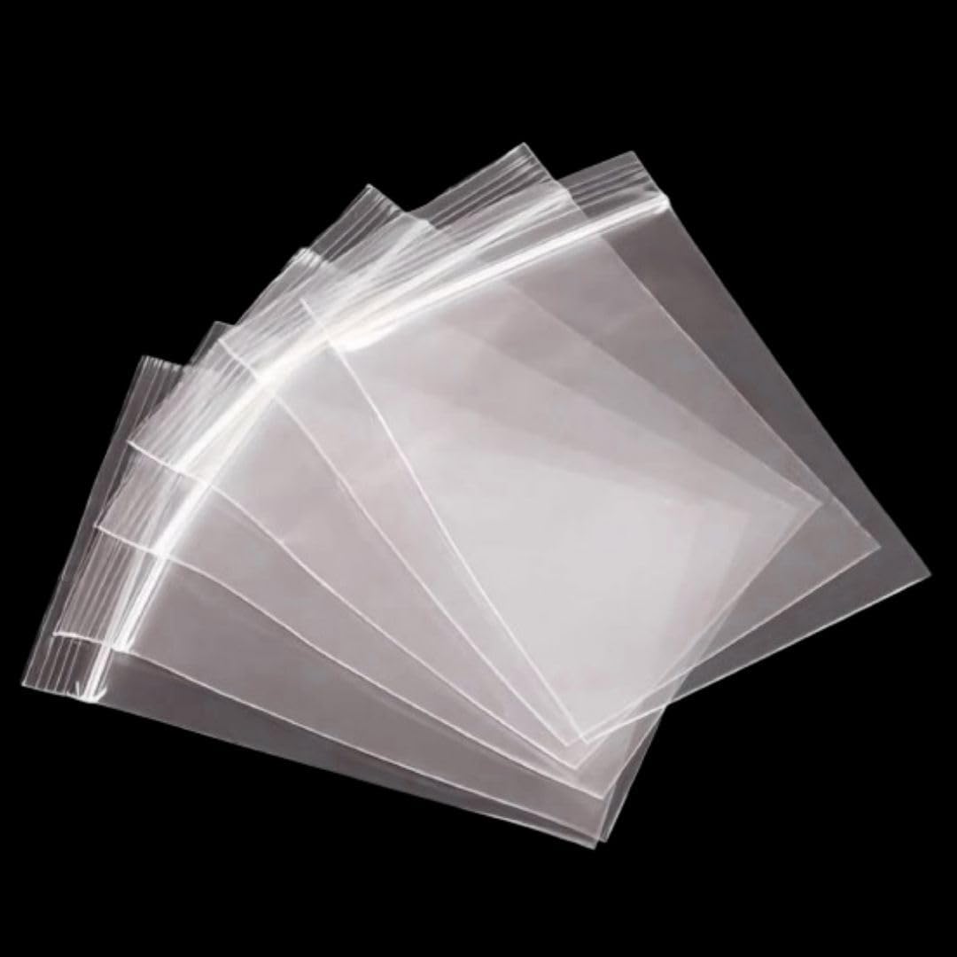 ezkart| 100x Strong Resealable Zip Lock Bags | Reusable Clear Plastic Bags | Ideal for Food Storage Jewellery Medicine (100, 3.5 x 4.5 Inch)
