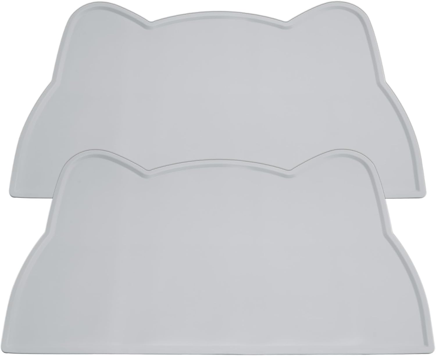 Silicone Pet Dog Cat Food Mats18 x 10 inch, Dog Bowl MatsNon Slip, Cat Mats for Food Bowls, Water Feeding Mats for Dogs Cats, Nonslip Waterproof Silicone Pet Feeding Mat(Grey)