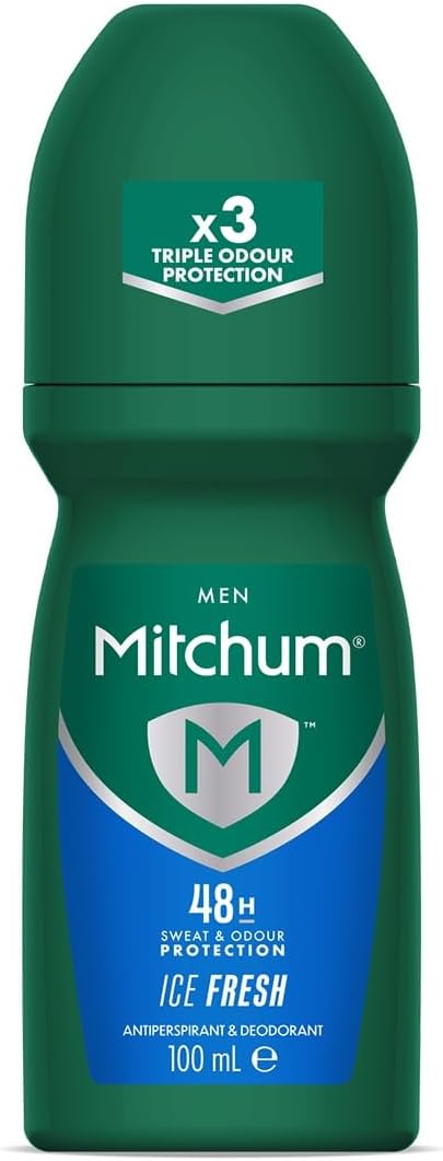 Mitchum Men 48HR Protection Roll-On Deodorant & Anti-Perspirant, Ice Fresh, 100 ml