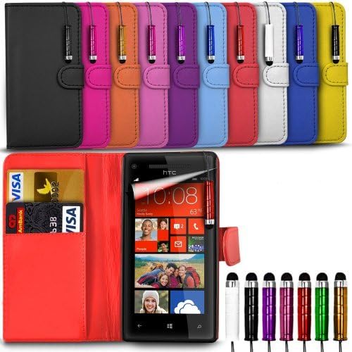 Unbranded Alcatel One Touch Pixi 4 (5.0 inch) 5045 Premium PU Leather Wallet Flip Skin Case Cover with Mini Capacitive Stylus Touch Screen Pen - Dark Purple