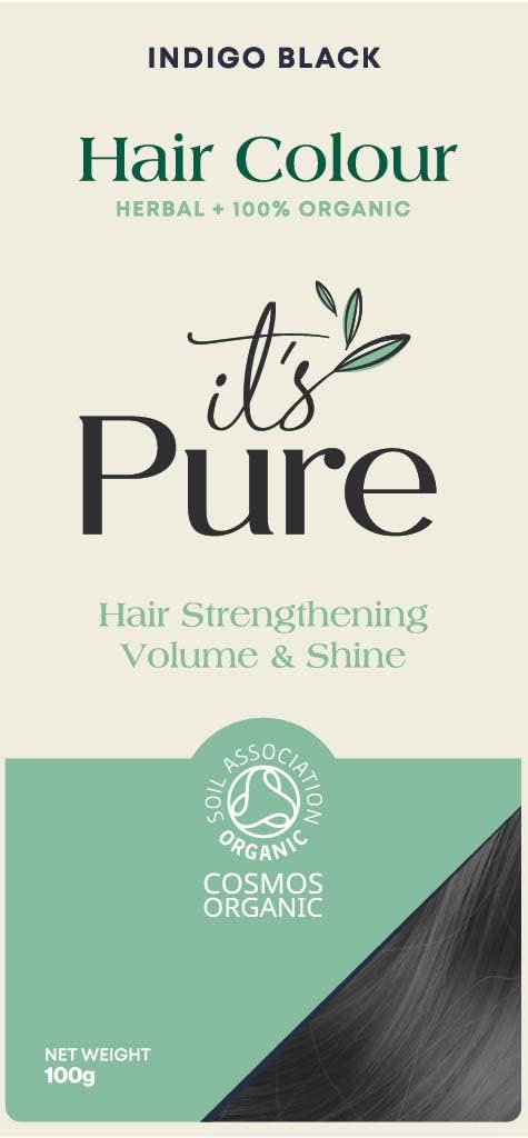 It's Pure Organic Herbal Hair Dye in Indigo Black 100g