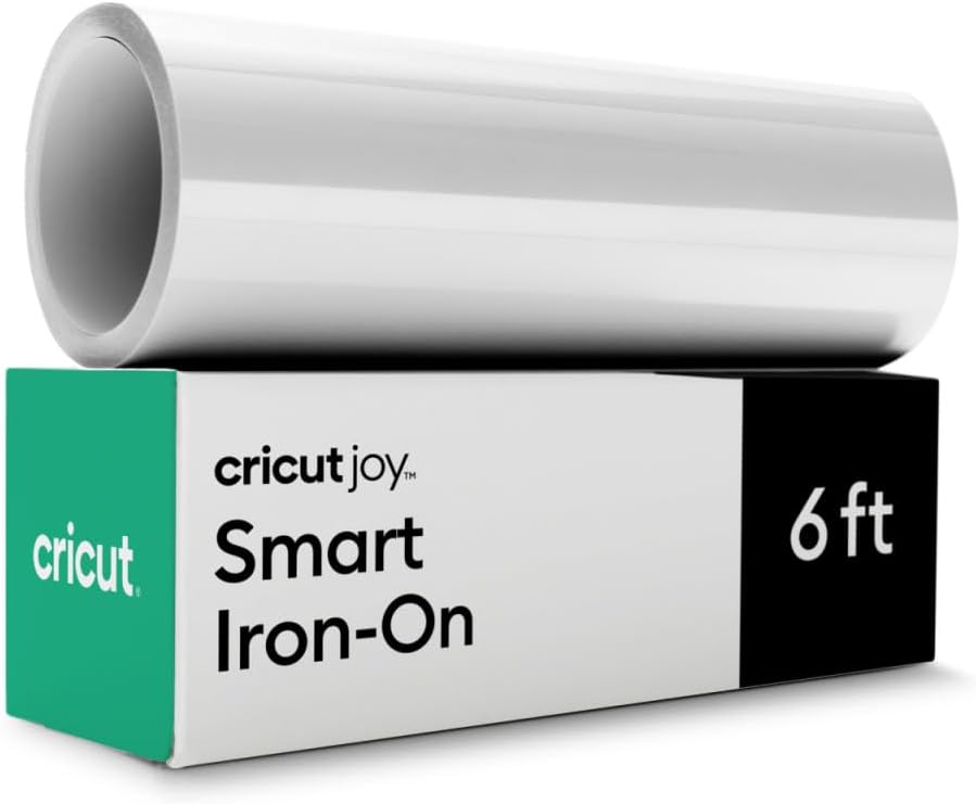 Cricut Smart Iron On for Joy Machine, White (5.5in x 6ft) - HTV Heat Transfer Vinyl - Matless Cutting for Long cuts