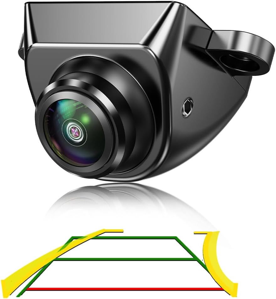 GreenYi Car Backup Camera with Dynamic Trajectory Guide Line, AHD1080P Reverse Rear View Cam, Adjustable Fisheye Lens, Waterproof Night Vision 170 Degree Wide View