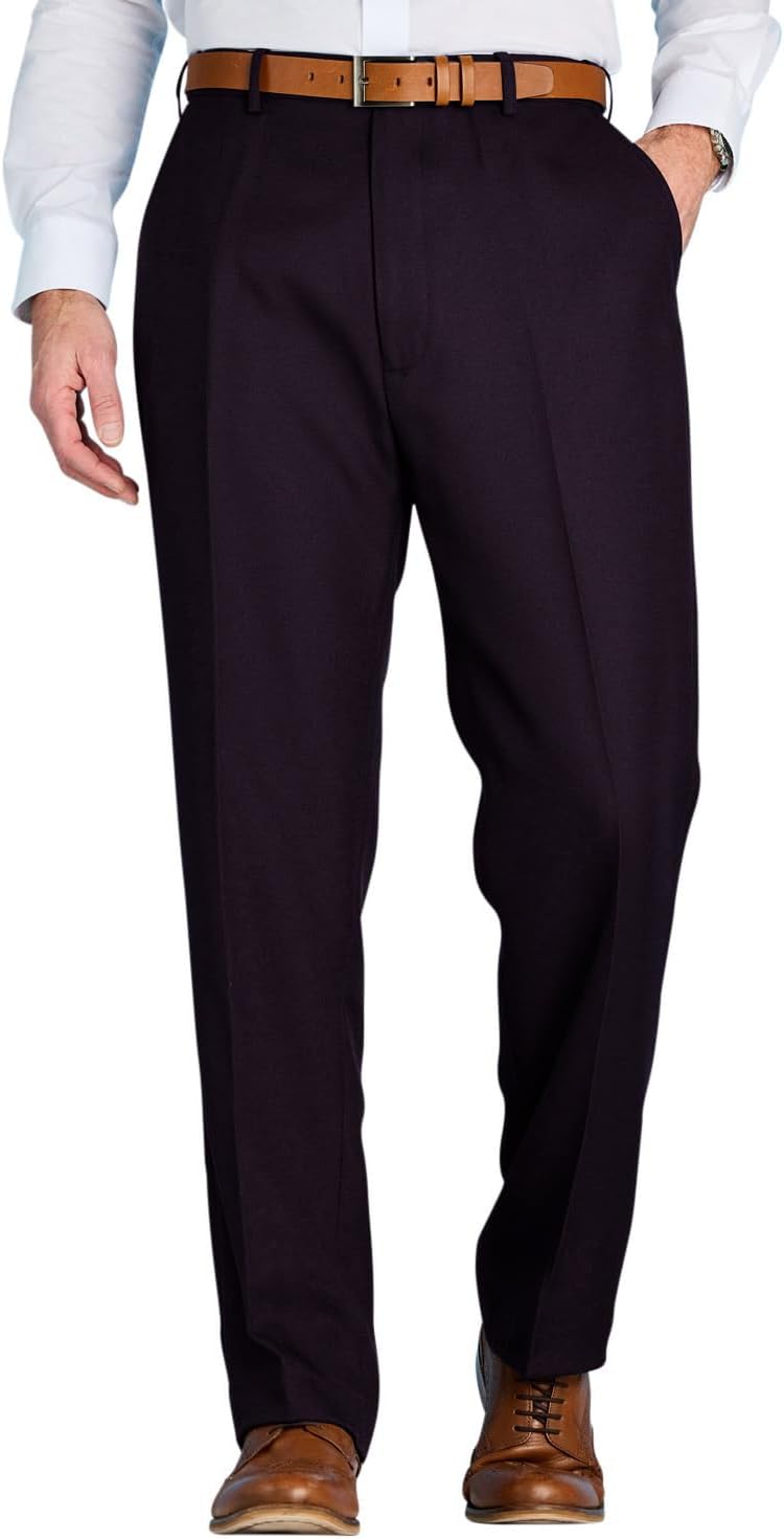 Chums Men's Stretch Waist Formal Smart Work Trousers Elasticated Waist