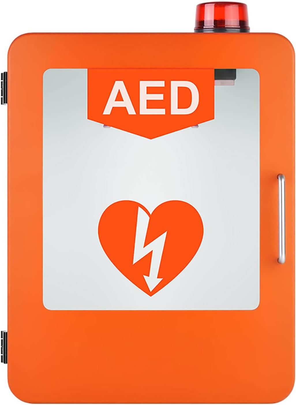 AED Storage Cabinet, Wall Mount Alarmed AED Cabinet with Built-in Hook and Double Switch, Compatible with Most Brand, Round Edges Design and Adjustable Partitions, for Hospital Clinic Office
