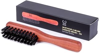 ZEUS Boar Bristle Beard & Mustache Handled Brush for Men, Soft Bristles, Travel Beard Care Brush with Handle (Made in Germany) J92