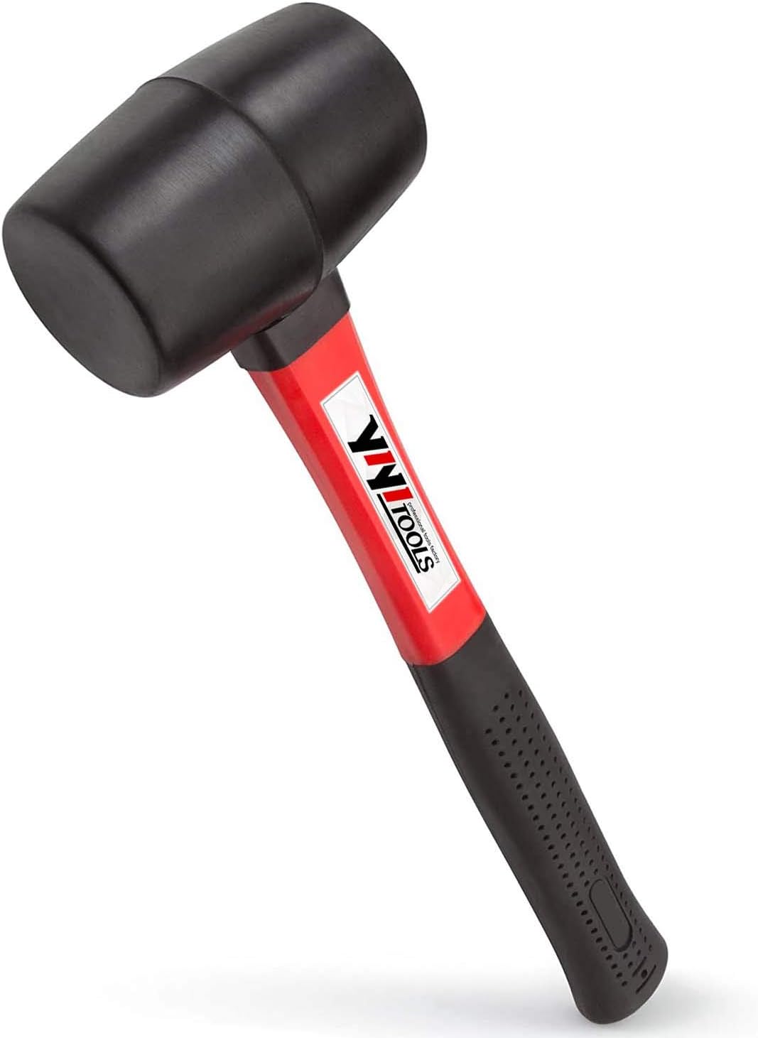 YY-2-005 Rubber Mallet Hammer With fiberglass Handle–16-oz, black