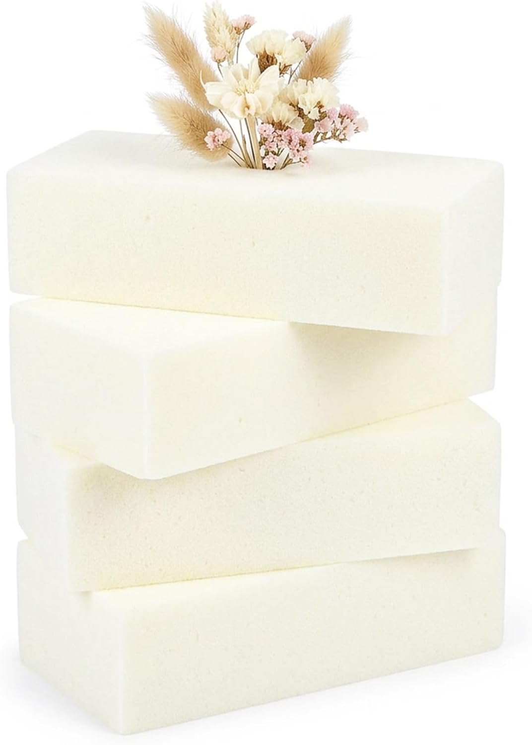 Nideen 4 Pack Dry Flower Foam (9.0" L x 4.13" W x 2.75" H) White Floral Foam Block for Artificial Flower Arrangement DIY Projects