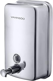 Commercial Soap Dispenser Wall Mount Stainless Steel Manual Liquid Pump Rust-Proof Leak Free for Bathroom (34 fl.oz./1000ml)