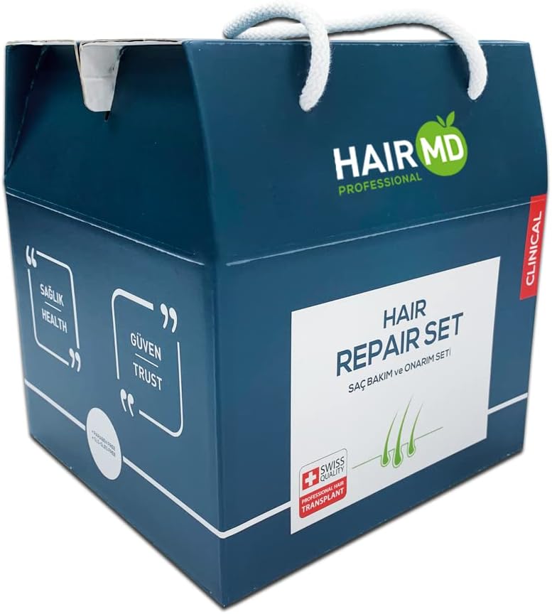 HairMD Post-Transplant Hair Repair Set – 3-Month Hair Repair Treatment Repair Shampoo, Repair Serum, Hair Multivitamins – Advanced Hair Care Products with Biotin, Keratin, Collagen