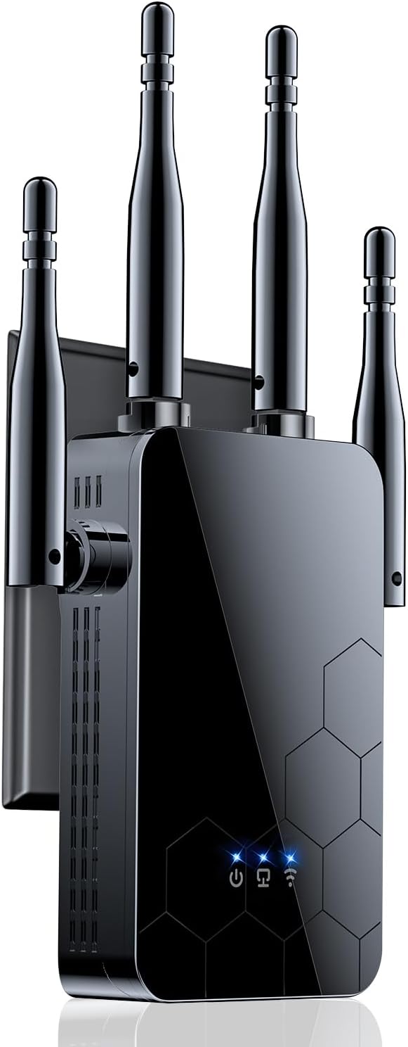 2025 WiFi Extender Internet Booster, 10000 Sq.ft Long Range Repeater Wireless Routers Amplifier, Mesh Wi-Fi 80% Faster | Broader Than Ever, Support More Network Devices at Home, 1-Tap Setup