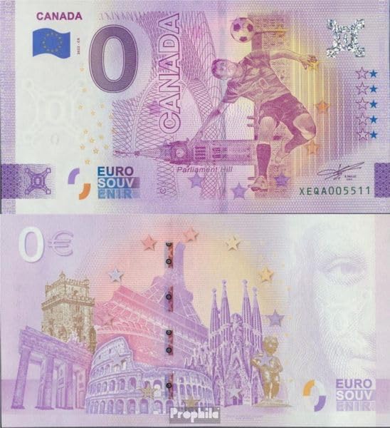 Banknote Canada 0 Euro Souvenirschein Canada uncirculated 2022 Football-WM 2022 in Katar (money for collectors - no means of payment) Soccer