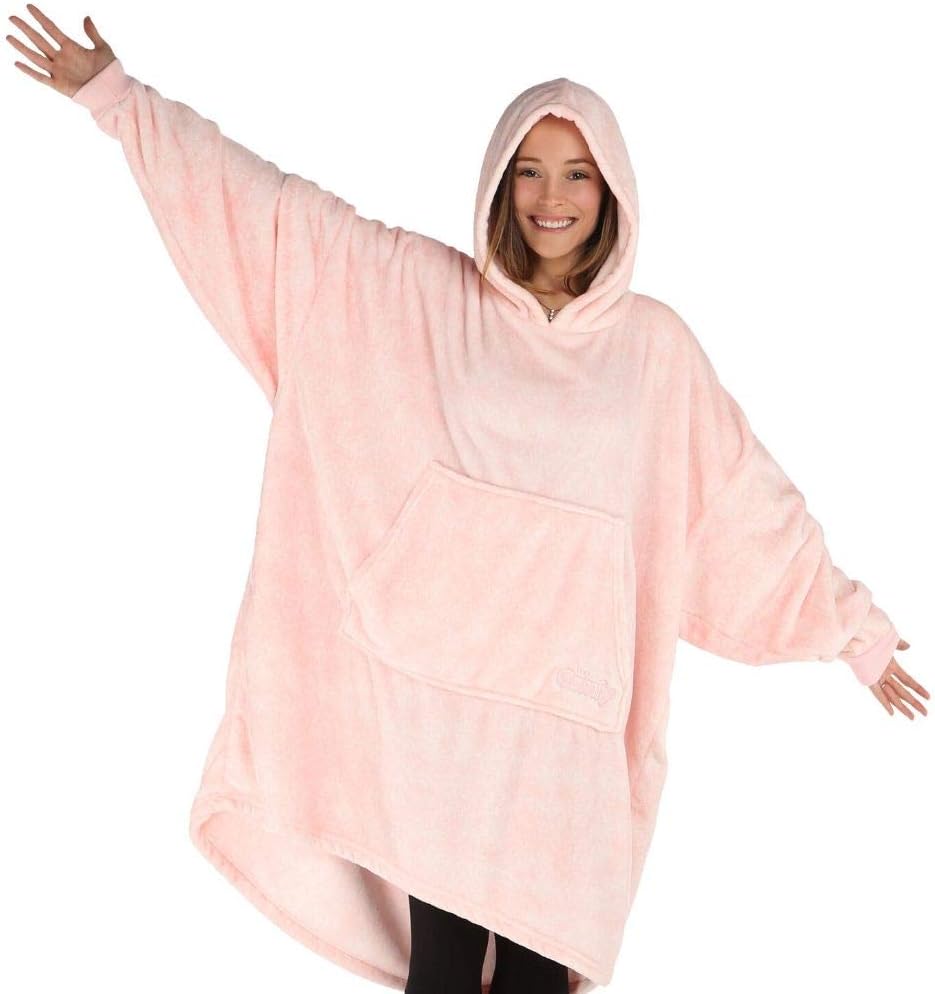 THE COMFY Dream | Oversized Light Microfiber Wearable Blanket, Seen on Shark Tank, One Size Fits All, (Heather Pink)