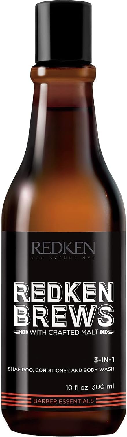 Redken | Brews | Men's 3-In-1 Hair Shampoo, Conditioner & Body Wash 300ml