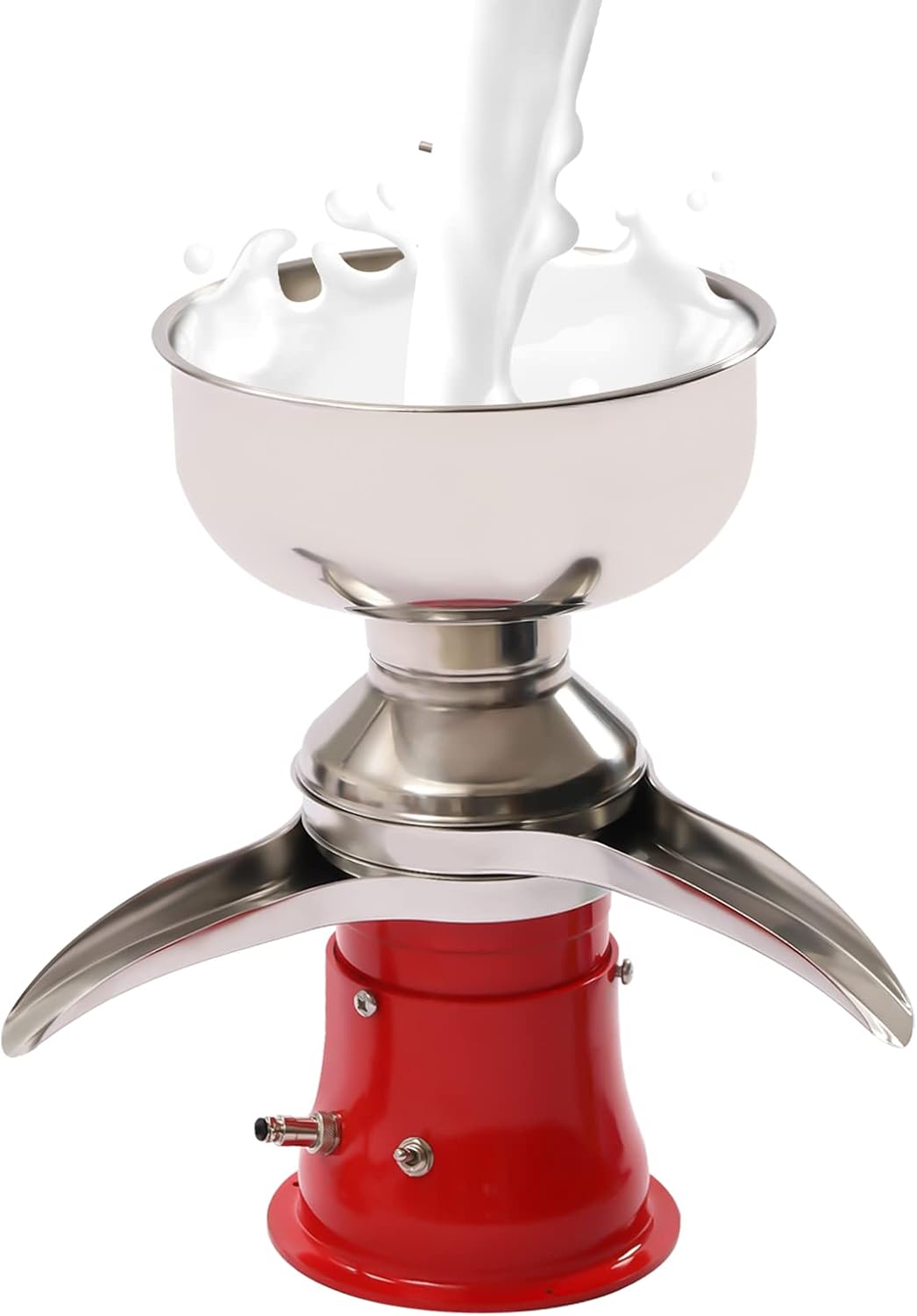 Milk Cream Centrifugal Separator, 1.32Gal Electric Cream Separator, Adjustable Consistency & Detachable Design Stainless Steel Milk Skimmer for Separating Milk of Goat Horse Camel Sheep Etc