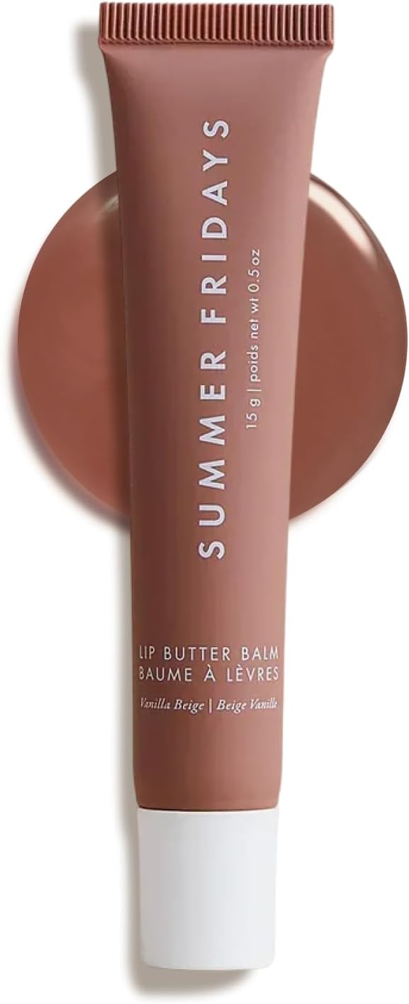Summer Fridays Lip Butter Balm - Hydrating Lip Mask - Shea Butter, Vegan - Vanilla Beige (0.5 oz)