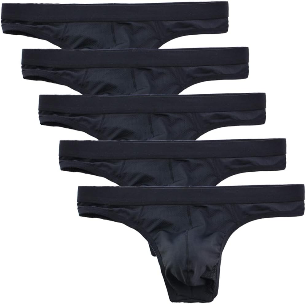 Summer Code Men's Thong Underwear Elastic Micro Mesh Bikini Briefs