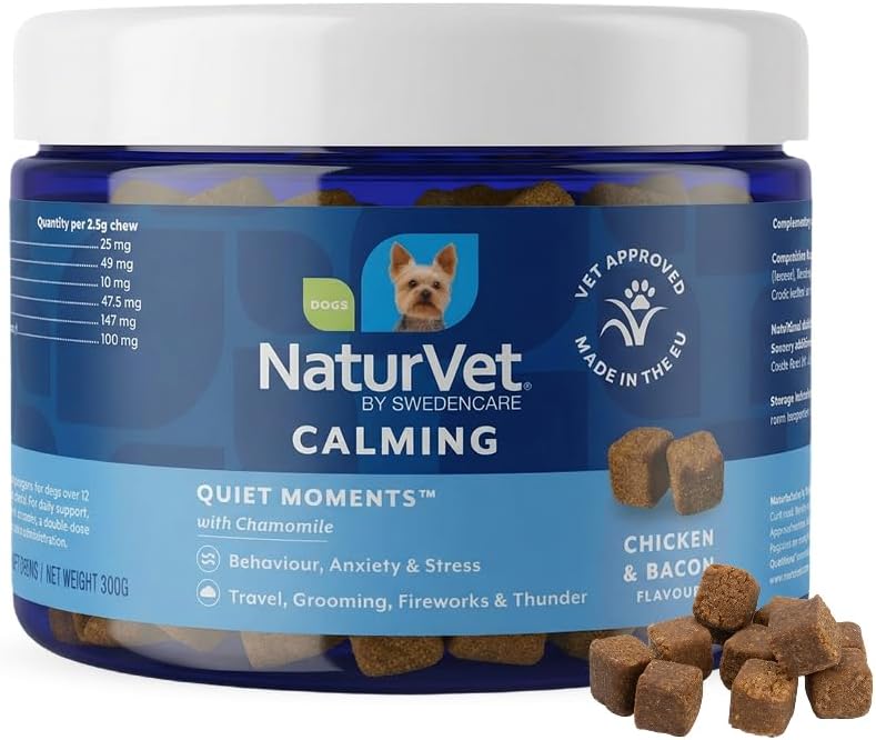 NaturVet Quiet Moments 120 Calming Chews for Dogs