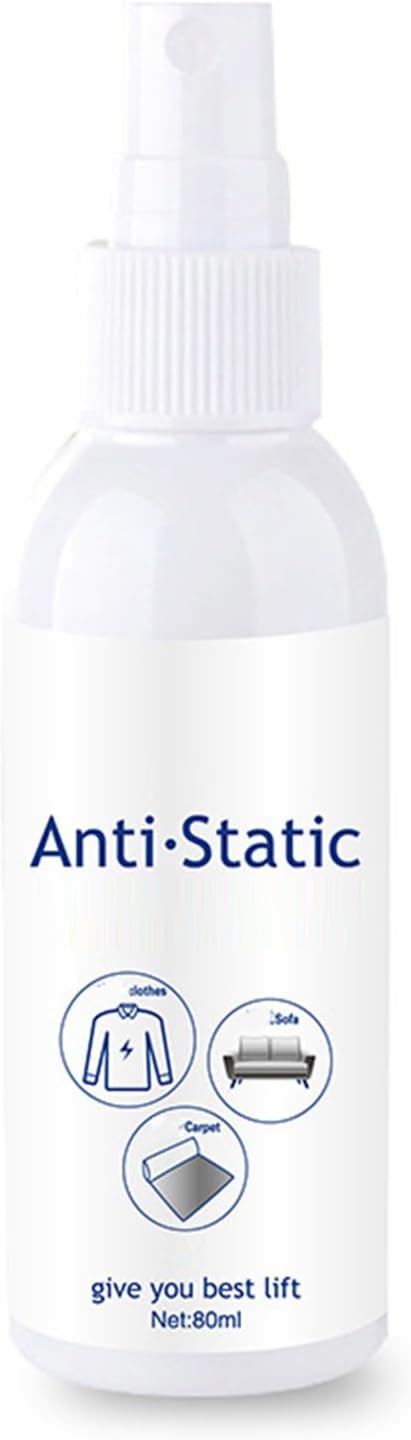 Hemousy Static Guard Spray,80ml Fabric Refresher Static Shield Spray - Long-Lasting Odorless Fabric Softener Anti-Frizz Laundry Supplies for Linens Travel Clothes