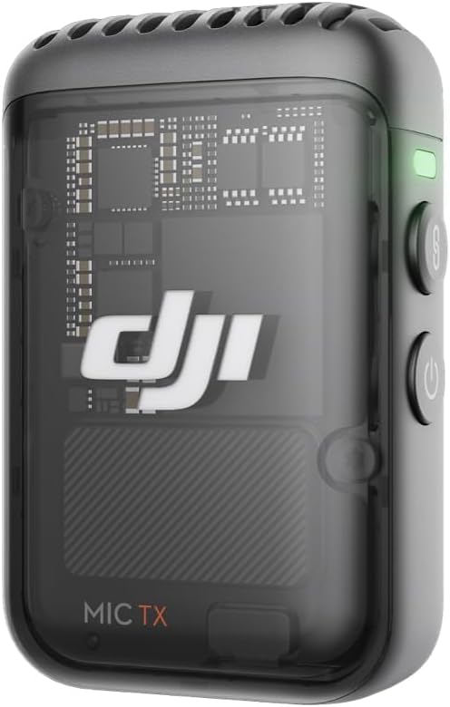 DJI Mic 2 Transmitter (Shadow Black), Wireless Lavalier Microphone with Intelligent Noise Cancelling, Bluetooth Microphone for 14-Hour Internal Recording, Magnetic Attachment Phone Microphone, YouTube