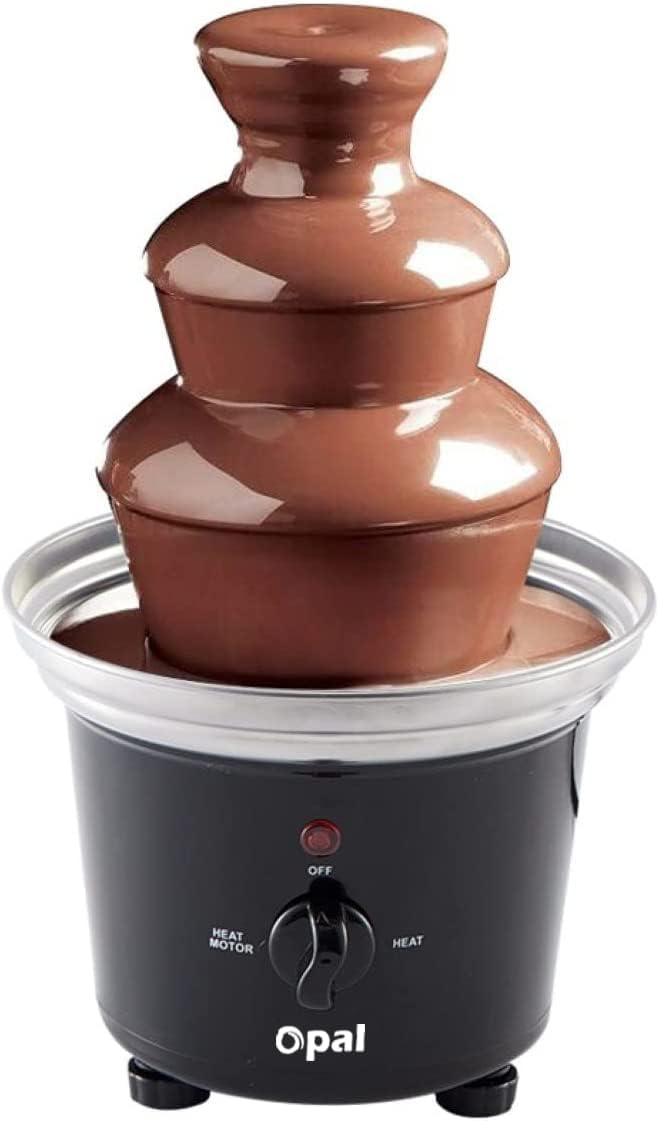 Opal Large Size Stainless Steel Chocolate Fountain 500ml 90w Fondue Set Electric 3-Tier Machine with Hot Melting Pot Base OCF17 (OCF17)