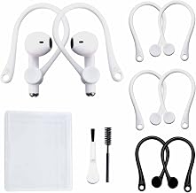 3 Pairs Ear Hooks for AirPods 1 & 2 & 3 and AirPods Pro, Professional Anti-Drop Silicone Earbuds Tips Hook Compatible with Apple AirPods 1 & 2 & 3 and AirPods Pro(2Pairs White +1pair Black)