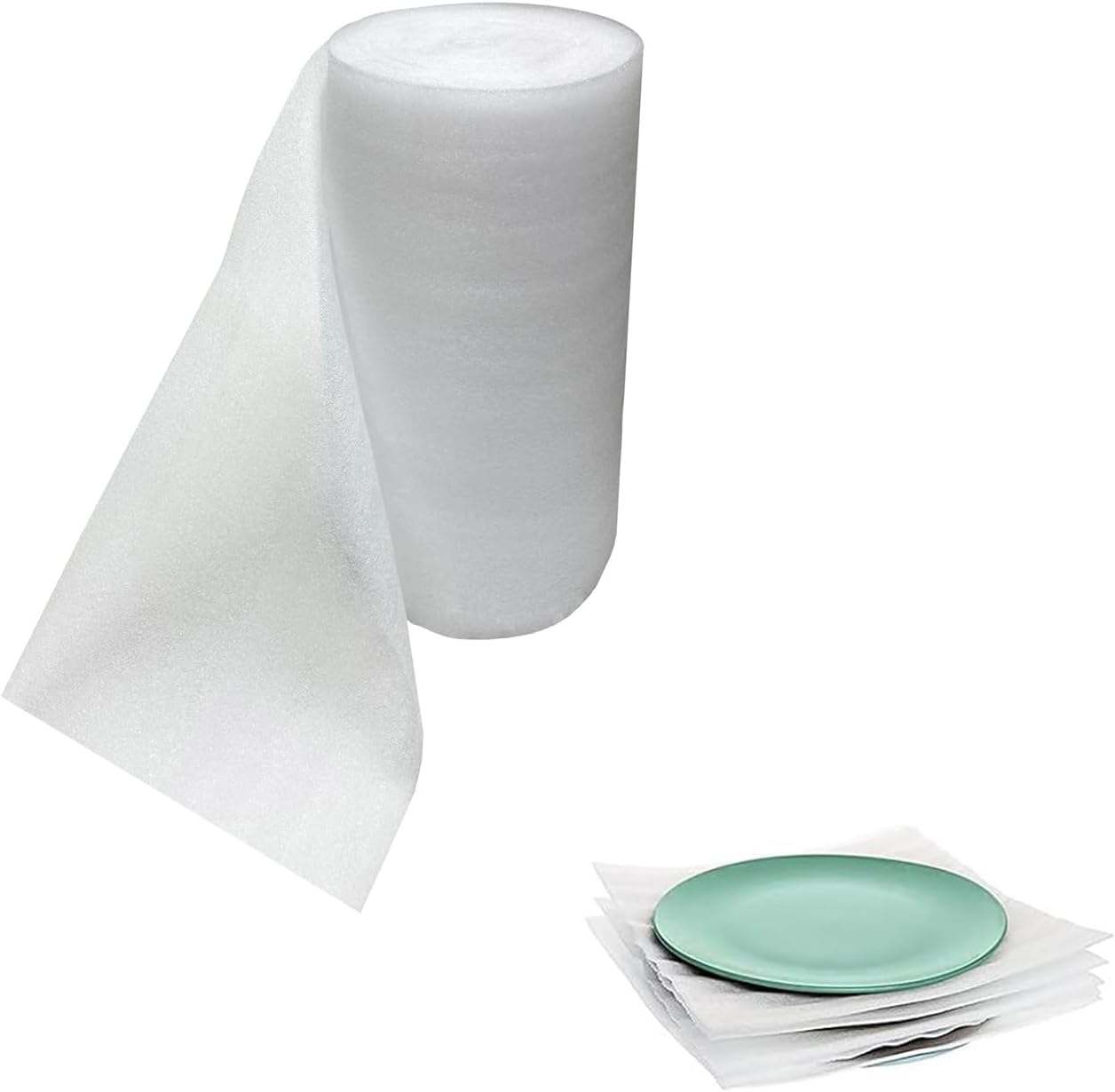 Foam Wrap Roll 10 Inch Wide x 50 FT Length Packing Foam Roll for Moving Supplies and Protection for Fragile, Cushioning Foam Packing Sheets for Wrapping Dish Packing Material
