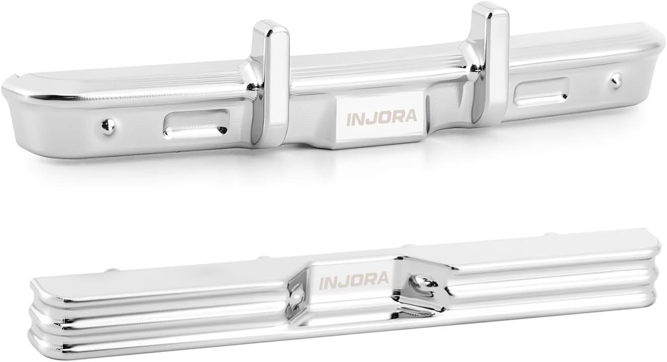 INJORA Aluminum RC Front Rear Bumper for 1/30 Axial SCX30 K10 (Chrome)