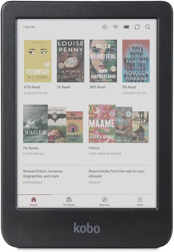 Kobo Clara Colour | eReader | 6” Glare-Free Colour E Ink Kaleido™ 3 Display | Dark Mode Option | Waterproof | Audiobooks | 16GB of Storage | Black