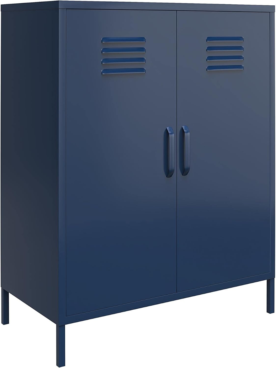 DHP Furniture Bradford 2 Door Metal Storage Cabinet Navy