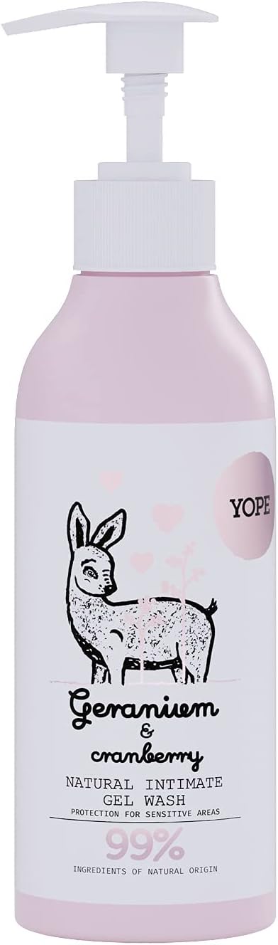 YOPE Natural Intimate Gel wash Geranium and Cranberry
