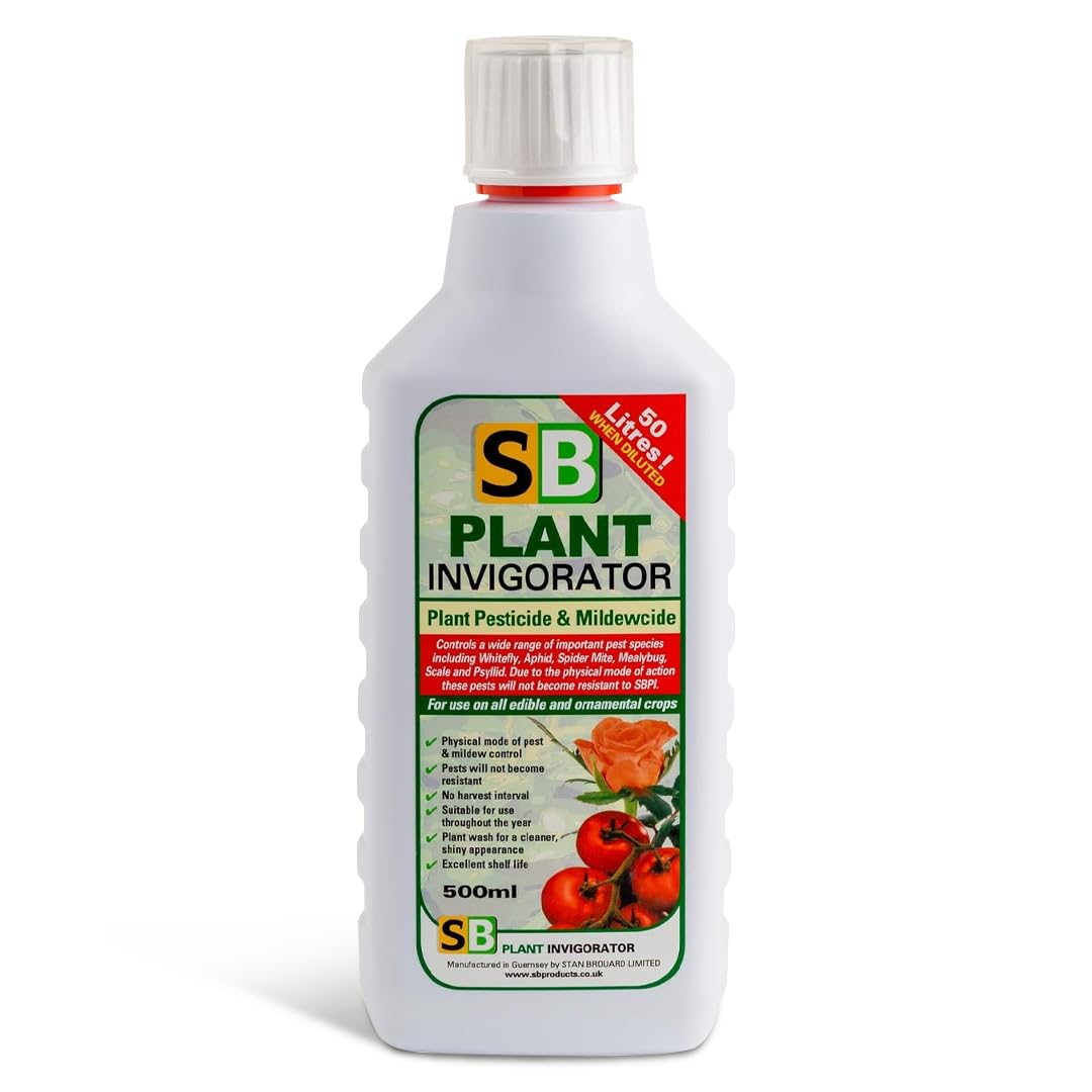 SB Plant Invigorator Pesticide & Natural Pest Control | Non-Toxic, Bee Friendly Garden Treatment | Safe for Vegetables & Ornamentals (500ml Makes 50L)