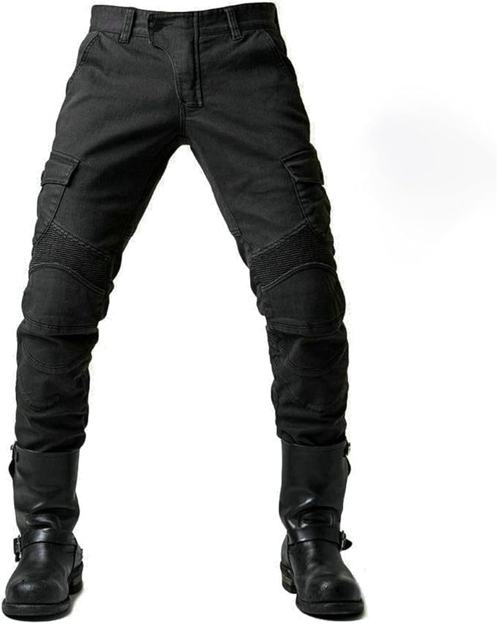 Earnmore Motorbike Trousers Protective Pants, Mens Motorcycle Jeans Made with Breathable Wear-Resistant with 2 Pair Protect Hip & Knee Removable Pads Jean