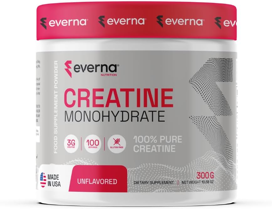 Creatine Monohydrate Powder, 10.58oz (300g) Unflavored, 100 Servings, 100% Pure Creatine