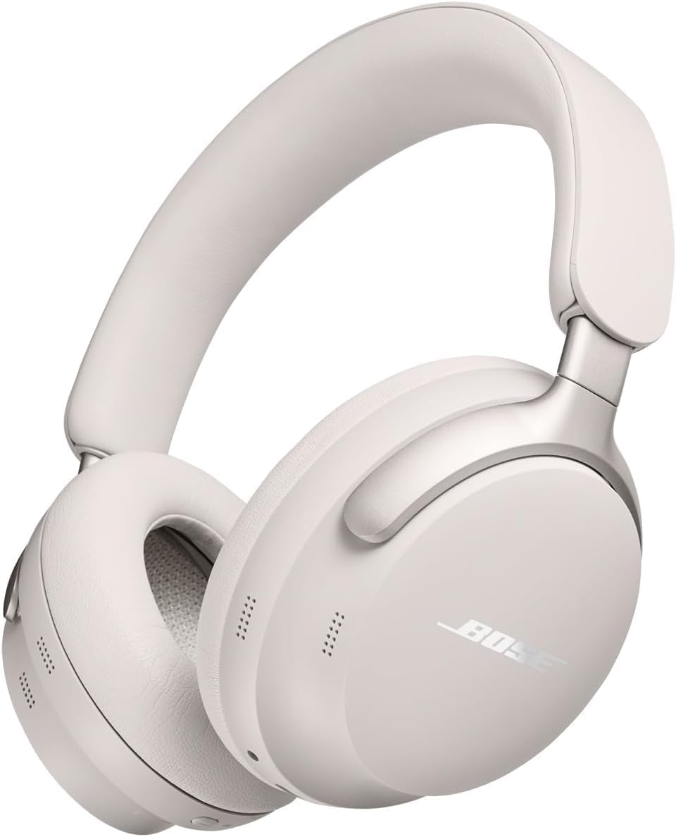 Bose QuietComfort Ultra Bluetooth Wireless Noise Cancelling Headphones for music with Spatial Audio, Over-the-Ear Headphones with Mic, Up to 24 Hours of Battery Life, White Smoke