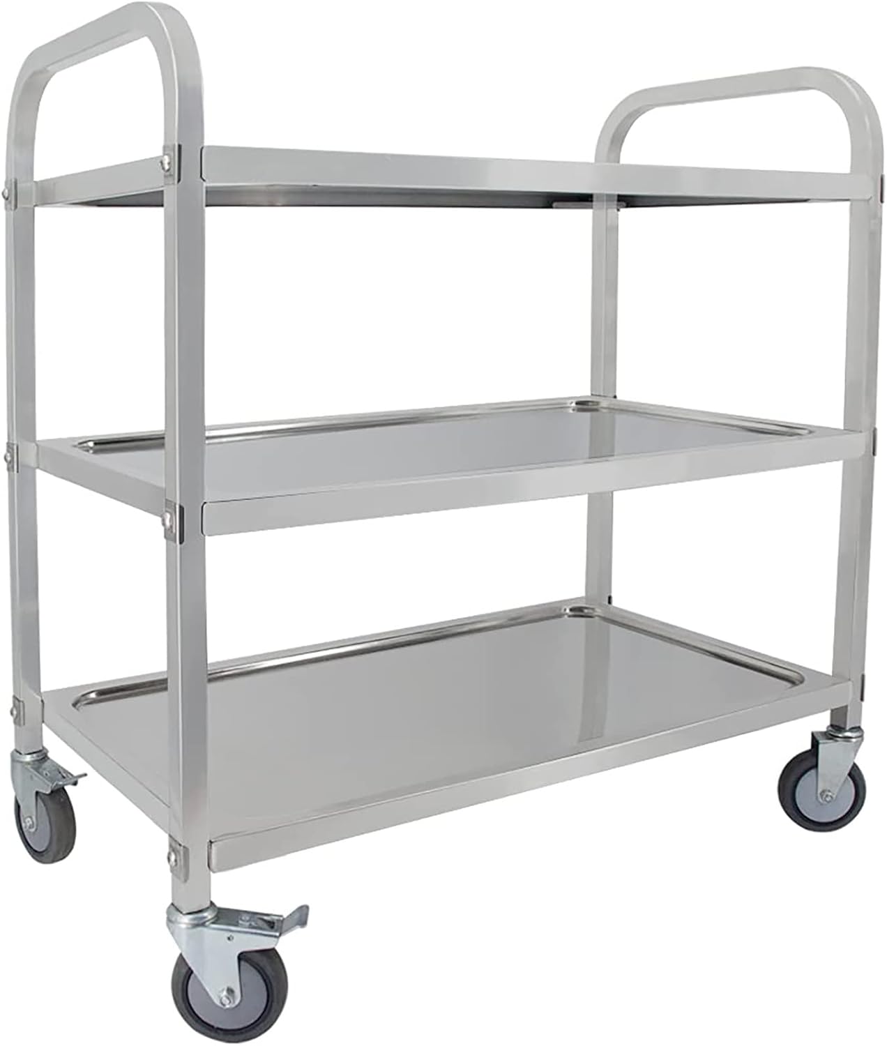 Stainless Steel Kitchen Trolley Cart with Locking Wheels Mobile Catering Storage nizer for Hotels Restaurants and Food Service (85x45x90cm)